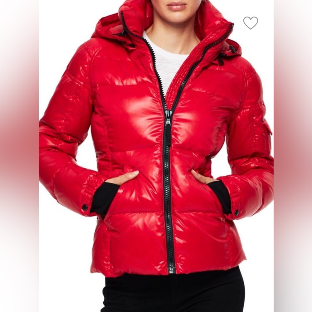 Saks Fifth Avenue Red Puffer Jacket
